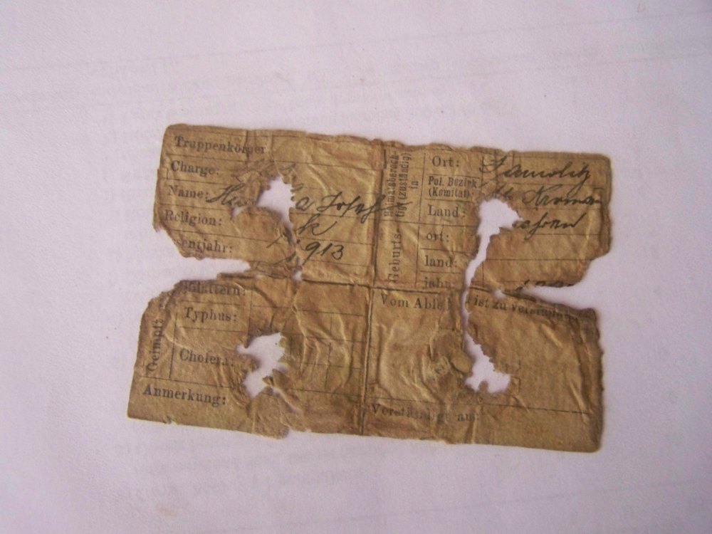 Prostřelená známka vojáka z první světové války - část druhá