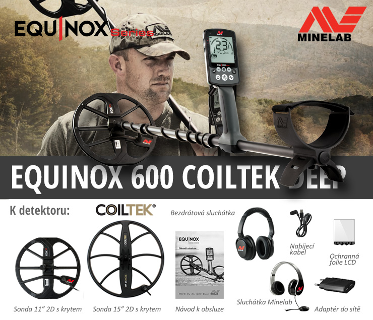 Metalldetektor Minelab Equinox 600 - inklusive kabelloser Kopfhörer ML 80