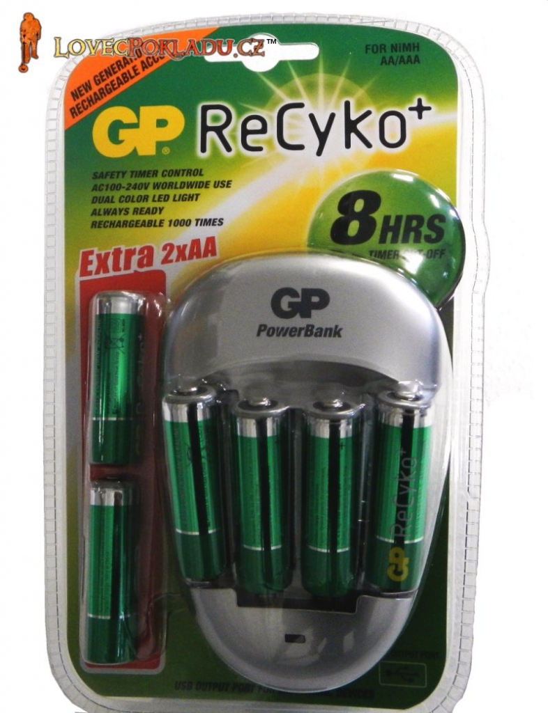 Nabíječka baterií GP + 6x GP ReCyko AA 2050mAh | LovecPokladu.cz