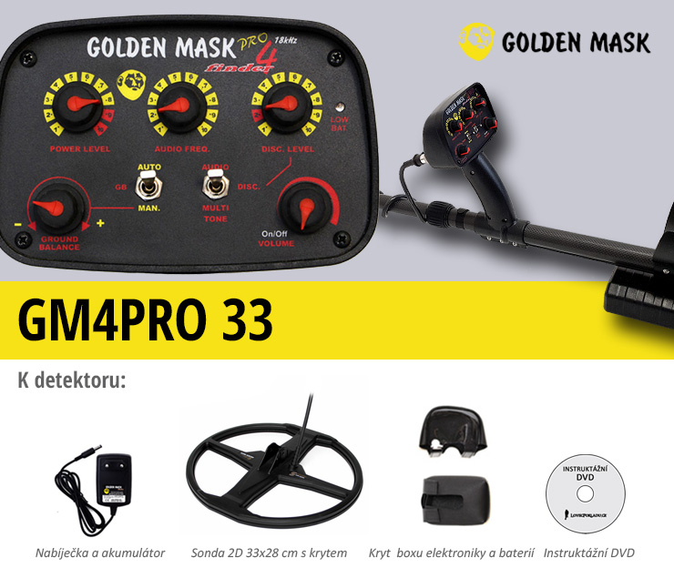 Metalldetektor Golden Mask GM4PRO 33 | LovecPokladu.cz