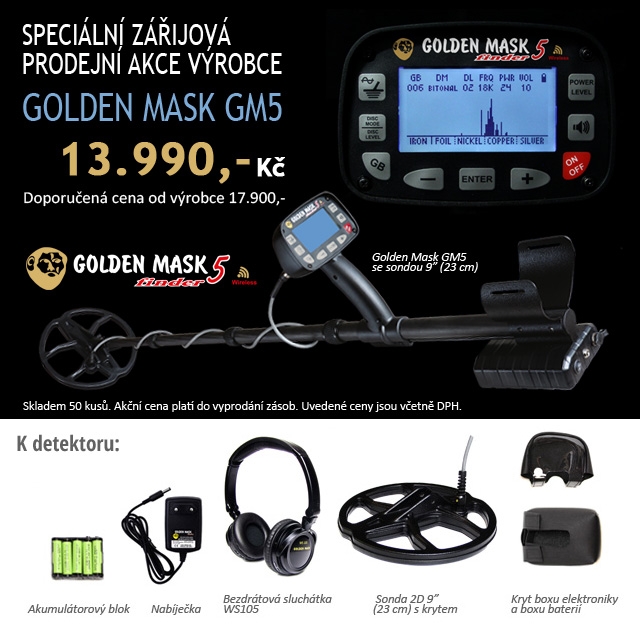 Detektor kovů Golden Mask GM5 Finder 9 | LovecPokladu.cz