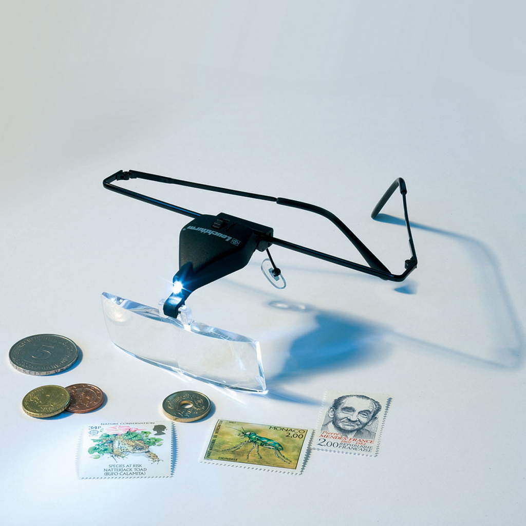 Brýle s lupou, 3x skla 1,5x, 2,5x, 3,5x s LED diodou | LovecPokladu.cz