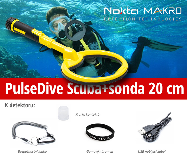 Nokta - Macro PulseDive Scuba detector + probe 20cm Yellow | LovecPokladu.cz