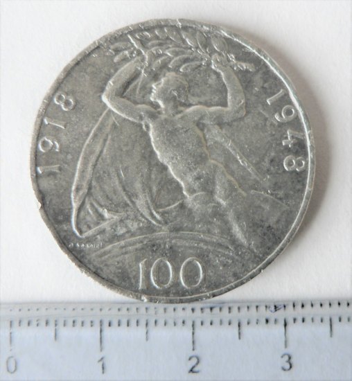 Pamětní mince 100 Kčs 30 let ČSR 1948