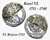 Půl mince Karla VI.
