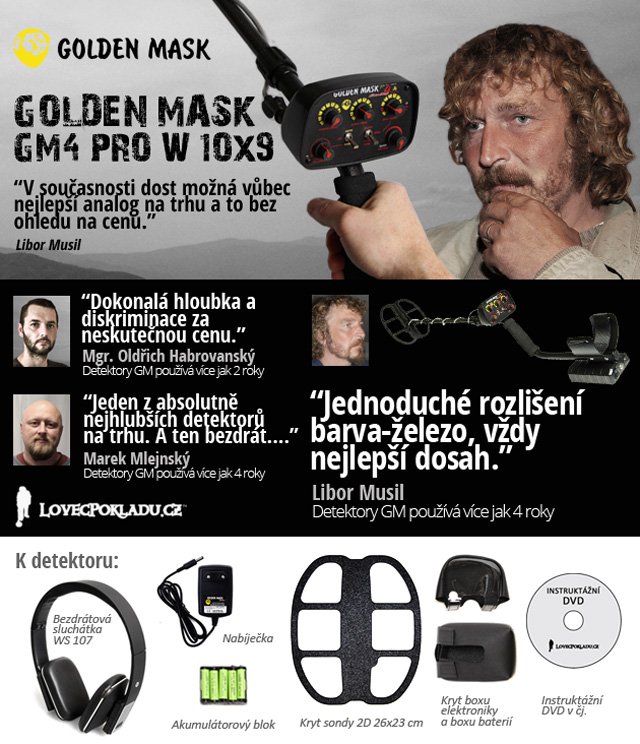 Detektor kovů Golden Mask GM4PRO Wireless 10x9 | LovecPokladu.cz
